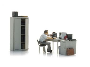 Office furniture set with figure